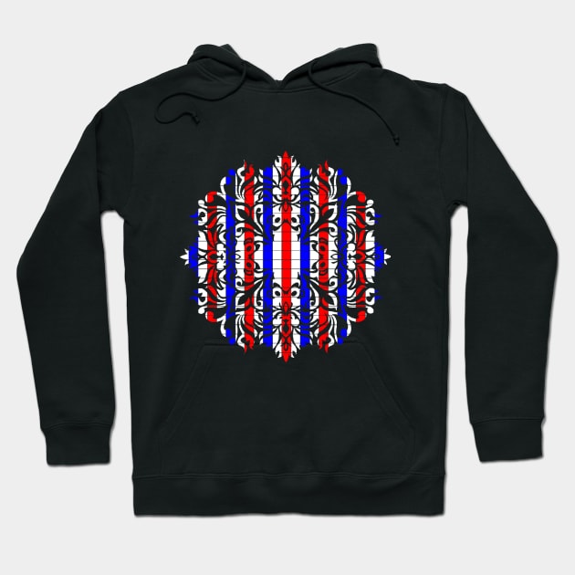 US flag colored design Hoodie by MICRO-X